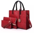 Fashion Pure Leather 3 in 1 Handbag - Maroon
