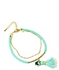 Bracelet composed of a double catenary plated in gold and pearl Green -3152
