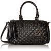 Mg Collection Madra Gothic Skull Studded Quilted Bowling Top Handle Bag Black One Size