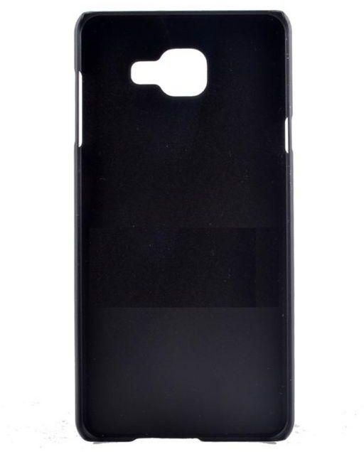 Elite Metallic Soft Touch Leather Back Case For Samsung A7 2016 - Black