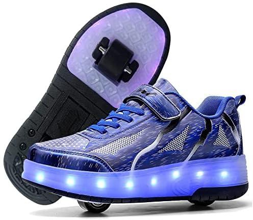 اتش اف اكس سي حذاء تزلج بعجلات للاطفال، حذاء تزلج باضاءة LED، حذاء تزلج لامع مناسب كهدية للاطفال الاولاد والبنات