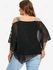 Plus Size Chiffon Hollow Out Sleeves Cold Shoulder Asymmetric Shirt - L | Us 12