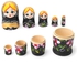 NEW 5pcs/set Matryoshka Russian Nesting Dolls Babushka Wooden BLACK Gift Flowers