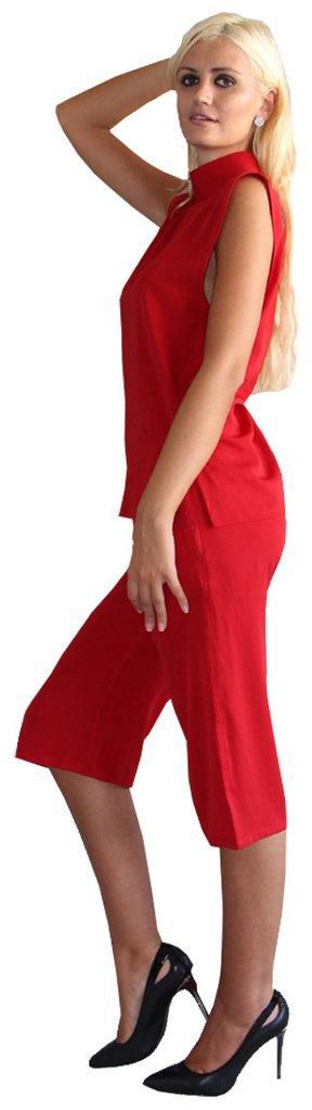 RED CROPPED PANTS
