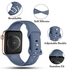 D4 SWISS Silicone Sport Replacement Straps Compatible with Apple iWatch Series 7 6 5 4 3 2 1 SE - Blue Grey, 42mm/44mm/45mm