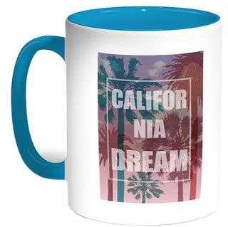 California Dream Printed Coffee Mug Turquoise/White 11ounce