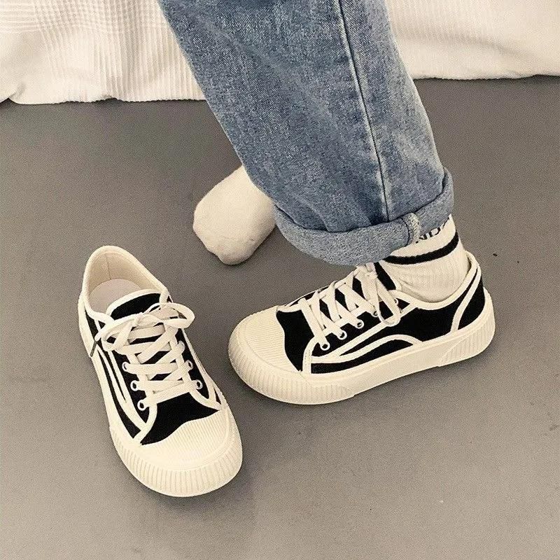 Canvas Shoes Small White Sail Cloth Shoes Women Breathable New Spring And Autumn Students Simple Personality All Match Leisure Sports Thick Floor Shoes