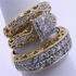 3 Piece Bridal Set Wedding And Engagement Rings Silver And Gold