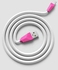 Remax RC-030m Aliens - USB to Micro-USB Charge and Sync Cable - 1 Meter - Pink