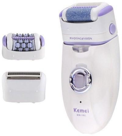 3 in 1 Rechargeable Hair Removal Body Epilator White 125x6cm