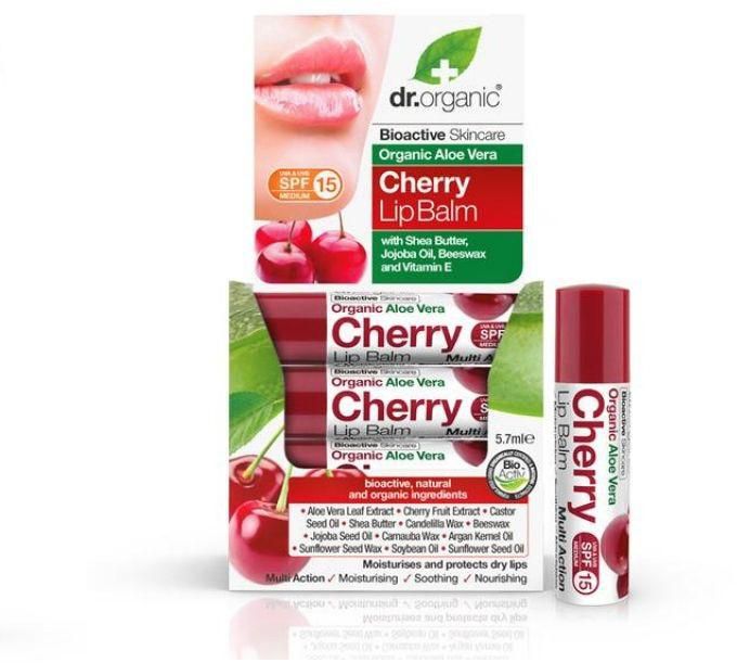 Dr Organic Aloe Vera Cherry Lip Balm 5.7ml