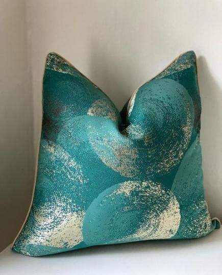 Teal Pattern on Blend Pillow - Polyester \/ 41 x 41 cm