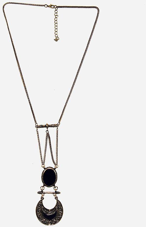ZISKA Stoned Oriental Necklace – Gold