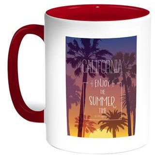 Enjoy The Summer Time Printed Coffee Mug Red/White 11ounce