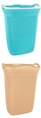 El Helal and Golden star Laundry Basket Palm Turqiose + Laundry Basket Palm Baige