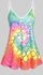 Plus Size & Curve Rainbow Mermaid Print Tie Dye Flowy Tank Top - 3xl