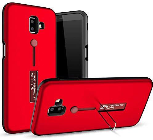 Margoun I Want Personality Not Trivial Strap Case Cover with Kickstand for Samsung Galaxy J6 Plus – Red