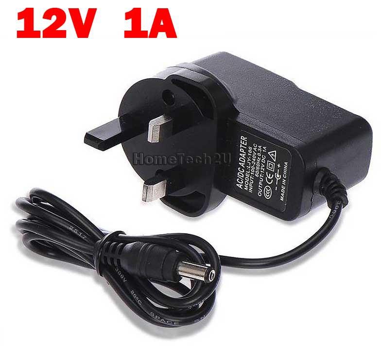 AC TO DC 12V 1A UK Switching Power Supply Power Adapter Converter (Black)