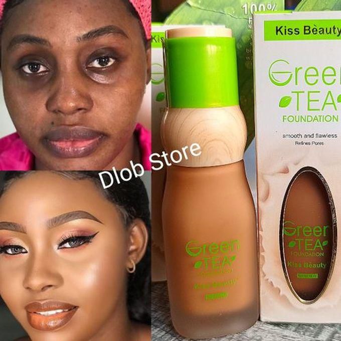 Kiss Beauty Green Tea Foundation Skin Poreless Flawless Smooth Skin Foundation 60ml