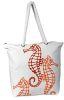Peach Couture Nautical Seahorse Bag Pure Cotton Canvas Bag Beach Bag Hand Bag Purses Tote Bag Laundry Bag Orange