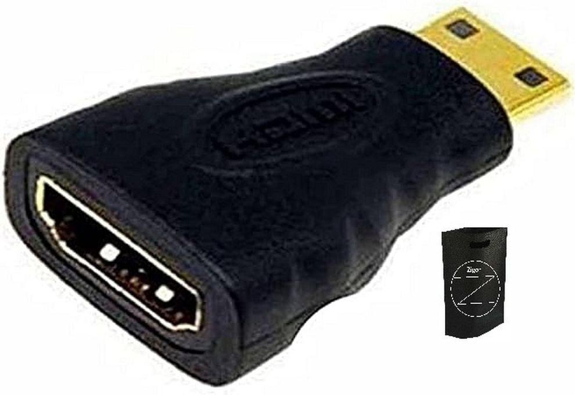 محول ميني HDMI ذكر إلى HDMI أنثى + حقيبة زيجور المميزة