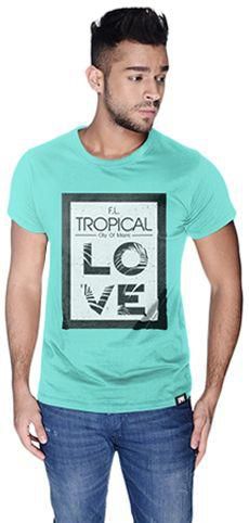Creo Tropical Beach  T-Shirt For Men - L, Green