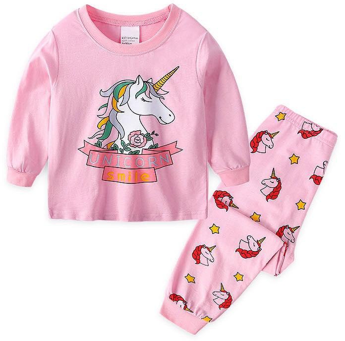 Koolkidzstore Girls Cartoon Unicorn Sleep Wear 2-7Y - 7 Sizes (As Picture)