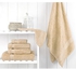 مجموعة فوط تركية ناعمة ماصة 100% للحمام مع 2 فوطة للتنظيف من قطن براديس، لون بيج رمادي - 6 قطع , 6 Piece Bath Towel Set