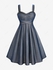 Plus Size Floral Lace Trim Ruched Crisscross Sparkling Sequin Glitter Tank Party Dress - L | Us 12