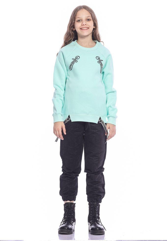 Ktk Turquoise Sweatshirt With Print For Girls