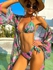 Women's 3 Piece Swimsuit High Waisted Bikini with Kimono Cover Up Set