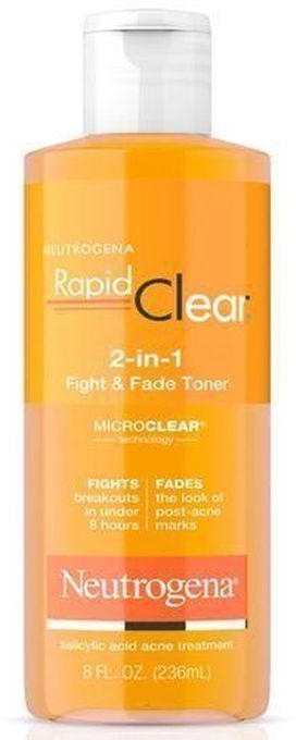 Neutrogena Rapid Clear 2 In 1 Fight & Fade Acne Toner, 8 Fl. Oz.