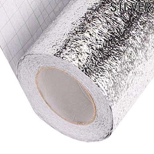 Universal Hequeen New Fashion Home Kitchen Cleaning Waterproof Anti High Temperature Aluminum Foil Contact Paper Wall Sticker Kitchen Oil Proof Drawer Decor