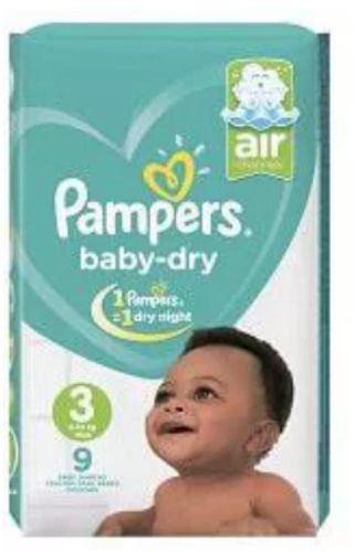 PAMPERS BABY DRY SIZE 3 MIDI 4-9 KG 9PIECES