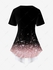 Plus Size 3D Sparkles Light Beam Printed Short Sleeves 2 in 1 Tee - L | Us 12