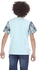 Ktk Casual Turquoise Printed T-Shirt For Boys