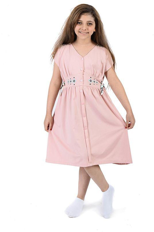Junior فستان مطبوع Gomtric_x000D_ من مزيج من القطن عالي الجودة ومريحة