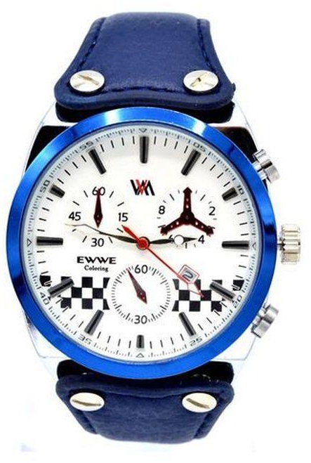 Ewwe EWW- E0446 Men Leather Watch - Blue