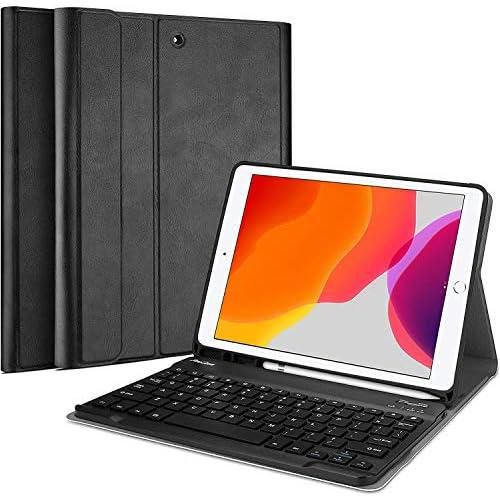 iPad Keyboard Cover case with Detachable Wireless Keyboard for Apple iPad 7th Gen 10.2 Inch 2019 Tablet,iPad Air 10.5 2019, iPad Pro 10.5 2017 (10.2"/10.5", Black)