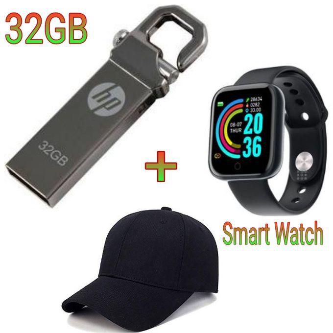 HP V250W 32GB Flash Disk With Clip +Cap +Smart Watch