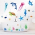 4 Sheets Ocean Fish Wall Decals Stickers Under The Sea Wall Decal Stickers Removable Sea Life Marine Animal Sticker Underwater Ocean Creatures Wall Decor for Kids Girls Boy Nursery Bedroom Bathroom