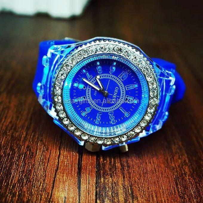 Geneva Flash Luminous Watch Led Light Personality Trends Lovers Jellies Women's Men's Watches Light Wrist Watch