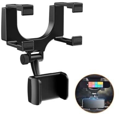 Car Rearview Mirror And Phone Mount Bracket Multicolor