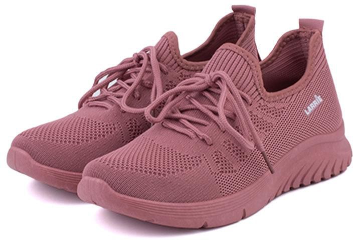 LARRIE Ladies Lace Up Lightweight Sport Sneakers - 6 Sizes (Pink)