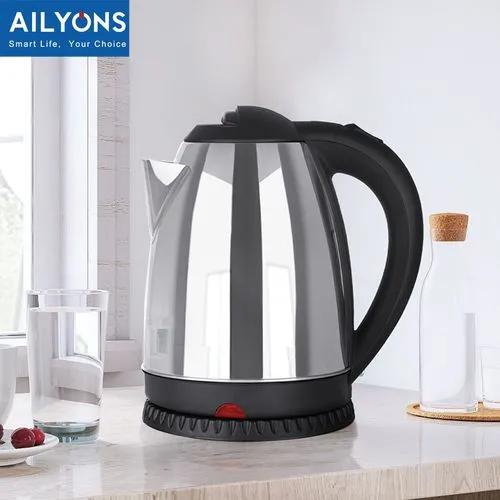 AILYONS/LYONS FK-0301 1.8L Silver & Black Cordless Stainless Steel Electric Kettle