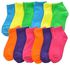 Fashion 3 Pair Women Ankle Socks Ped Low Cut Fit Crew Size 9-11 Sport Neon Colours