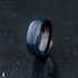Elegant Bear Titanium Engagement Ring Inlaid With Blue-mahoe Wood