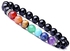 Sherif Gemstones Black Onyx Chakra Bracelet, 7 Chakras Gemstone Bracelet, Healing Stone Balancing Stretch Bracelet