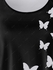 Plus Size Butterfly Print Striped Detail Raglan Sleeve T-shirt - 5x | Us 30-32