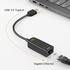 كيبل كريشن محول شبكة، كيبل جيجابت USB 3.0 الى ار جيه 45 10/100/100 ميجابت لكل ثانية متوافق مع وي يو، ماك بوك، PS3، PS4، ويندوز 10، 8.1، 7، اسود